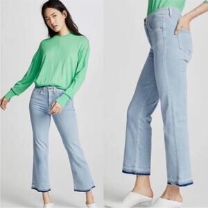 Veronica Beard Jackie 10" In Sky W/Fray Straight Leg Denim Blue Jeans Size 25